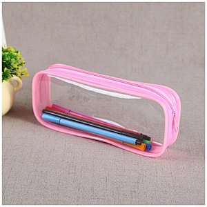 Large Clear Candy Color Recyclable Transparent PVC Pencil Bag