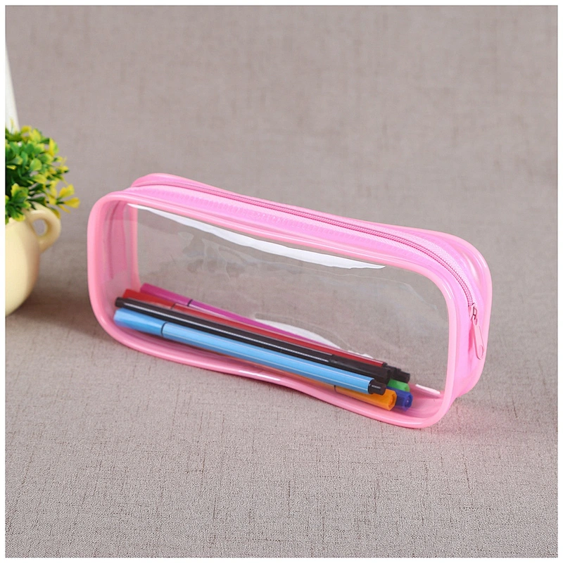 Large Clear Candy Color Recyclable Transparent PVC Pencil Bag
