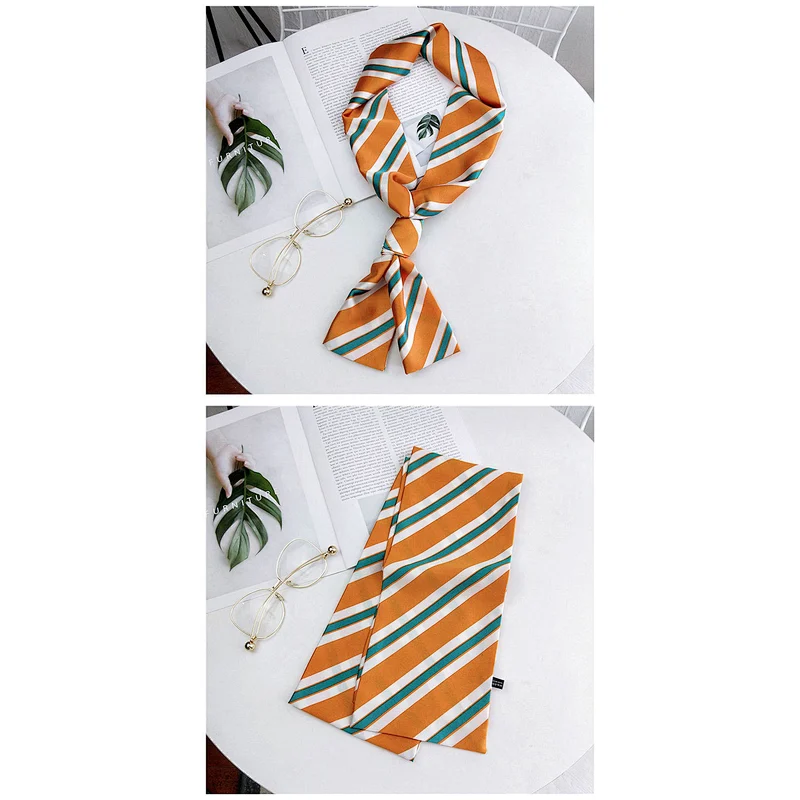 Custom Printed Spring Autumn Versatile Double-Sided Decorative Fashion Small Silk Scarves