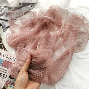 Solid color plaid islamic scarf hijab women ladies muslim silk scarf hijab