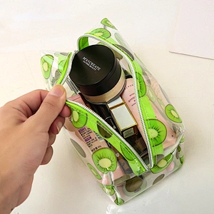 Creative 5 Styles Waterproof Transparent Cosmetic Fruits Printing Makeup Clear Case PVC Zipper Travel Bag