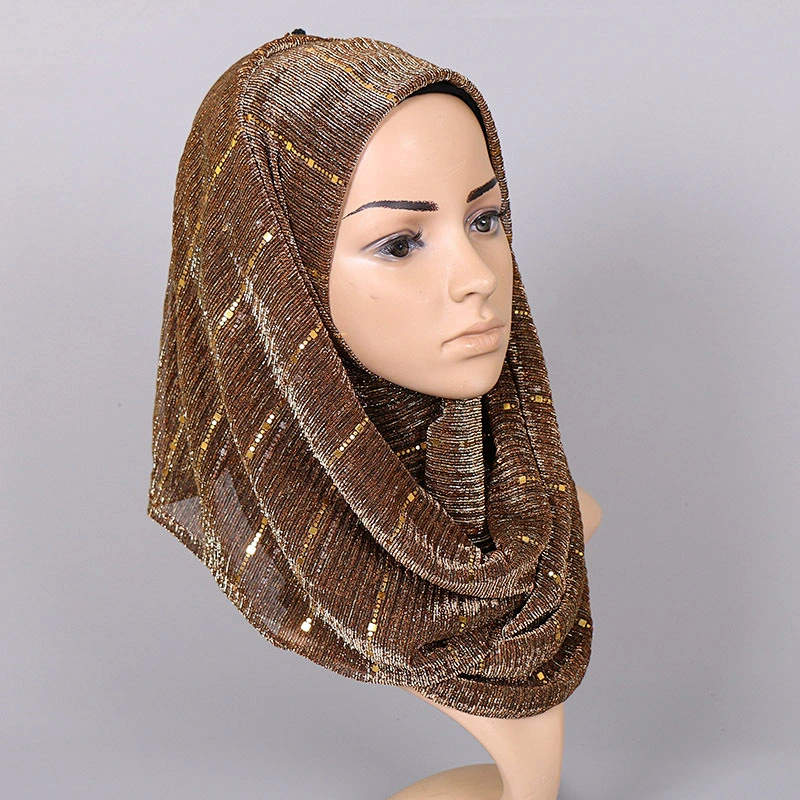 2020 Fall New Ladies Scarf Corduroy Sequined Scarf Headscarf Islamic Hijab Autumn Winter Headscarves