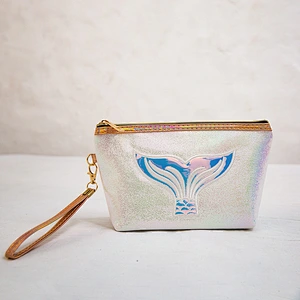 Fashion Waterproof Customized Logo Laser Women Cosmetic Pouch Bag Travel Bolsa De Cosmeticos