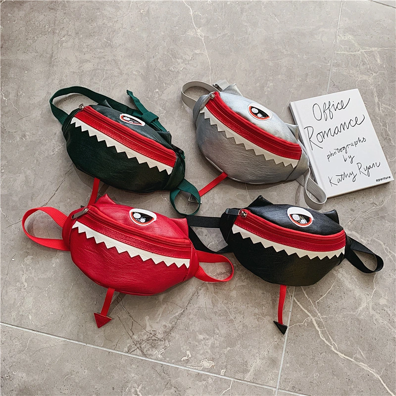 High Quality Boys Fanny Pack Custom Cute Cartoon Design Pu Leather Waist Bags For Children