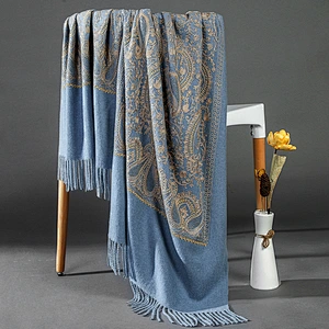 Fashion cashmere embroidery scarf all-match female autumn winter warmth tassel shawl