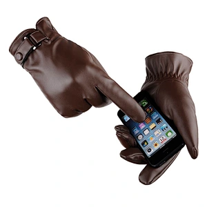 outdoor PU Leather Mens Driving touch screen wholesale fashion winter mens leather gloves