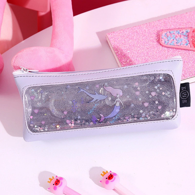 Wholesale Kids Funny Laser Pvc Pencil Case Shining Bag, Glitter Clear Pvc Pencil Bag With Zipper