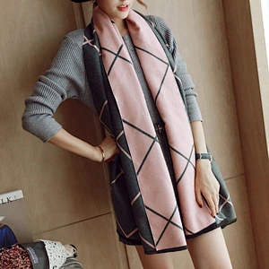2020 Autumn Winter New Ladies Double-Sided Dual-Use Stitching British Decoration Classic Plaid Cashmere Scarf For Women