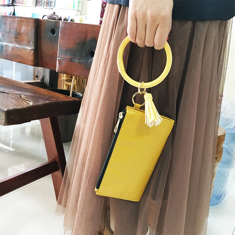 Beautiful Bracelet Hand Bag Women'S Fashion Clutch Bags PU Leather Bangle Purse Bags Keychain Wallets For Women