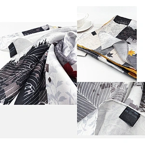 Autumn Winter New Style Maple Leaf Pattern Silk Scarves European American Large Square Silk Scarves Shawl