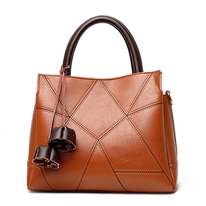 2020 Best Selling Custom PU Leather Large Handbags For Women Tassel Flower Handle Bags