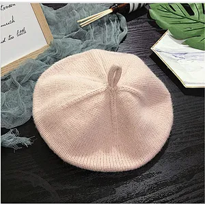 Adult Fashion Knitted Beret Hats Female Shopping Wild Knit Painter Hat Literary Sweet Cute Knitted Hats