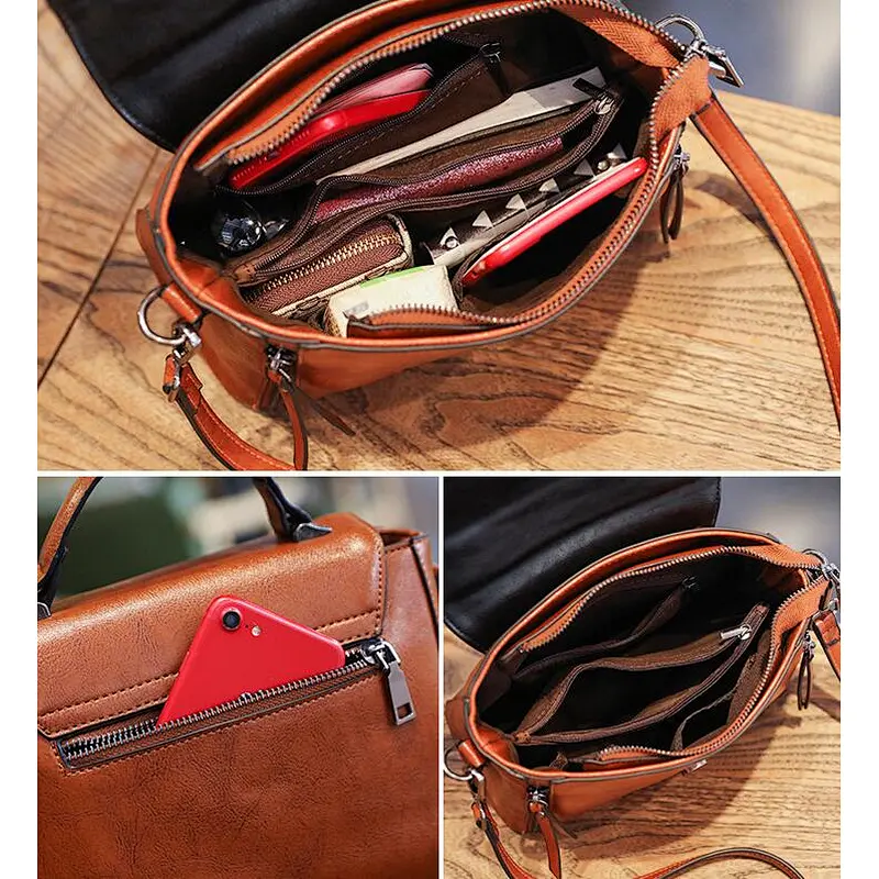 2020 Small Wholesale Fashion Women Shoulder Bags Elegant Pu Leather Lady Vintage Leather Retro Handbag