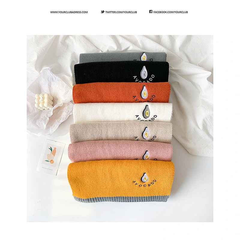 Scarf Female Autumn Winter Korean Japanese Version Ins Wild Soft Girl Small Fresh Student Knitted Wool Scarf
