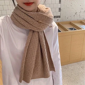 New Knitted Shawl Women's Multi-Purpose Versatile Scarf Cashmere Dual-Use Metal Buckle Wool Cloak Scarf Winter