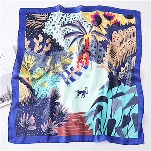 Printed scarf female spring and summer thin section decorative scarf fashion wild small square scarf autumn and winter warm prof