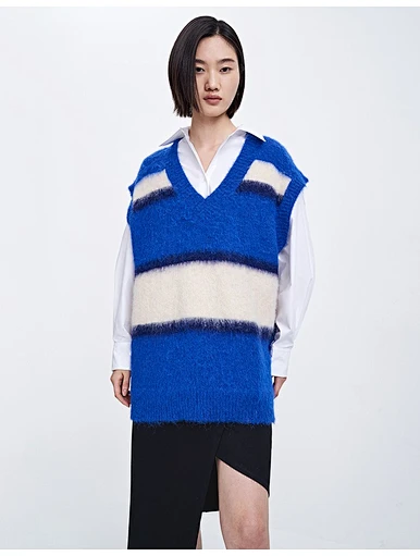 MERRY Women's striped knitted vest