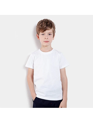 MERRY 100% Cotton kid pure white short sleeve