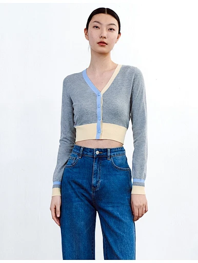 MERRY Women's short thin knitted jacket