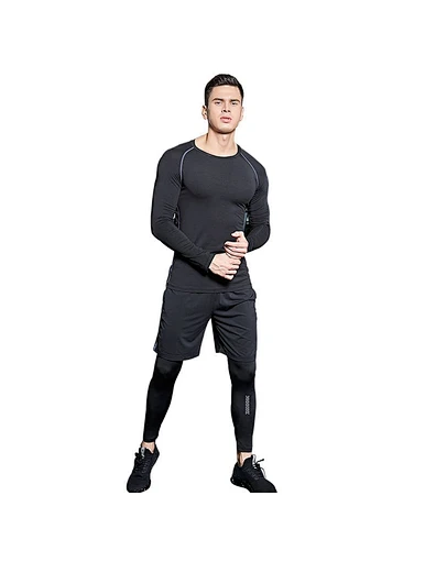 MERRY men quick dry training wear set gym clothes running suits breathable running wear sport suit for man
