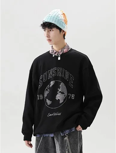 MERRY Men Letter Graphic Drop Shoulder Sweatshirt