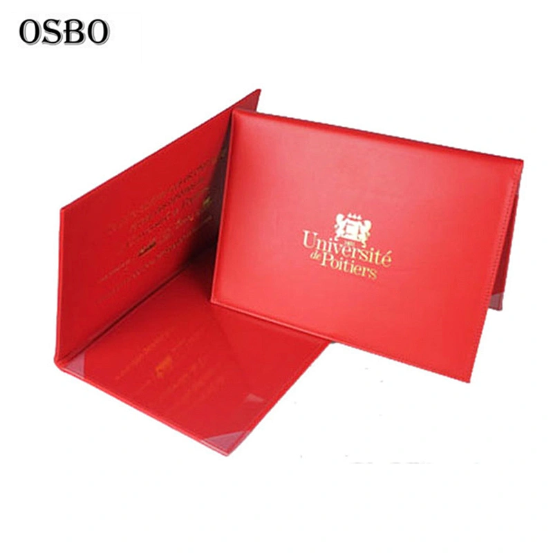 Custom Graduation Diploma Cover A4 Leather Certificate Folder Holder