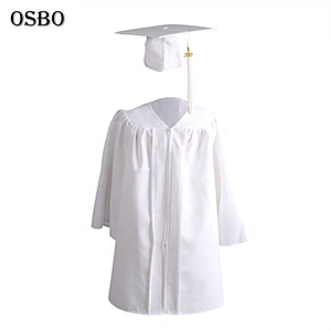 2019  white hot sell children Cheap graduation gown  robe set with cap