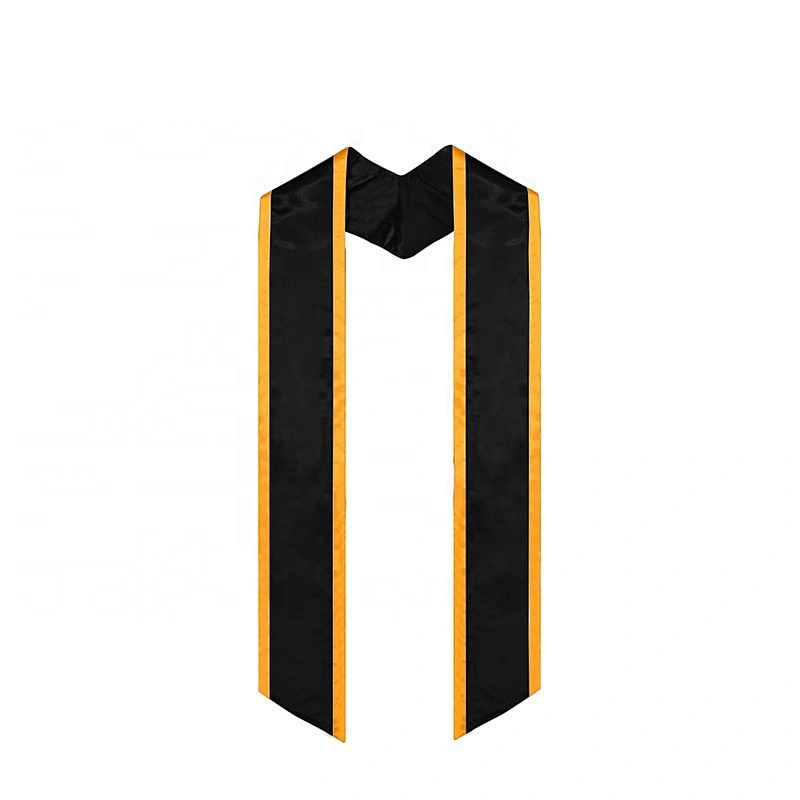 2019 Hot Sell Wholesale High Quantity Golden With Black Graduation Stole and Sash  with Trim