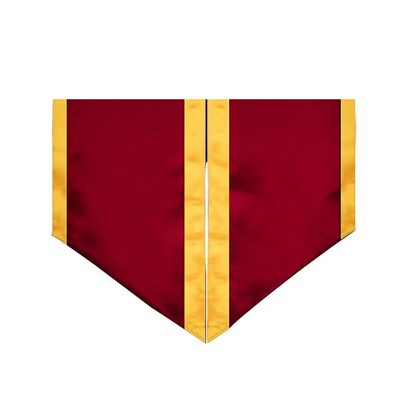 Wholesale High Quantity Golden With Red  Graduation Stole and Sash with Trim for adult