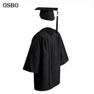 2019 Black Children hot sell graduation gown set with cap