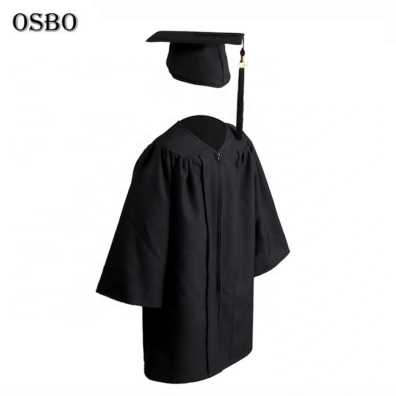 2019 Black Children hot sell graduation gown set with cap