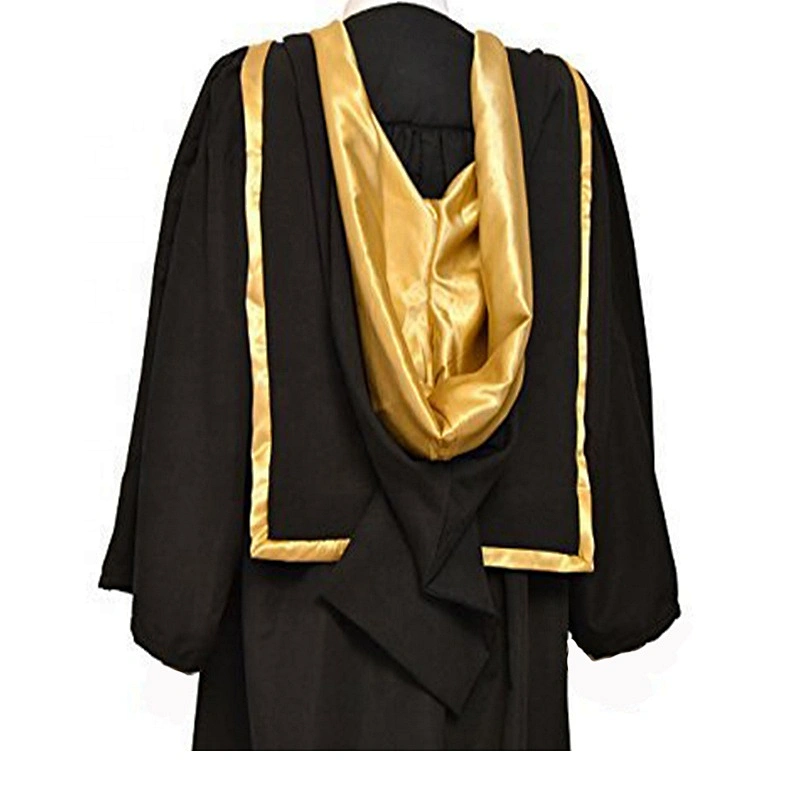 OEM UK style master style matte black graduation hood  and cloak
