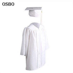 2019  white hot sell children Cheap graduation gown  robe set with cap