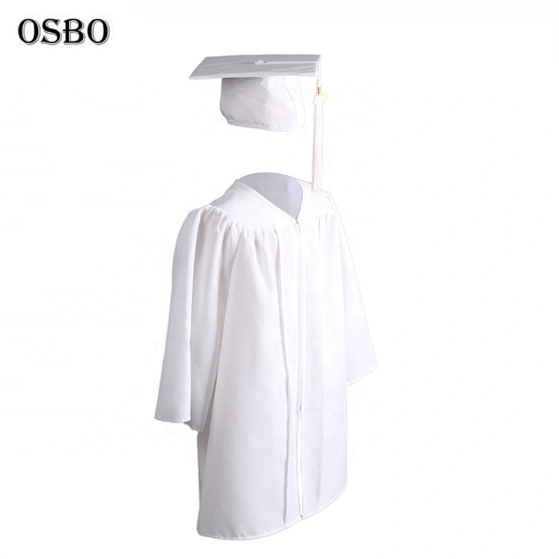 2019  white hot sell children Cheap graduation gown  robe set with cap
