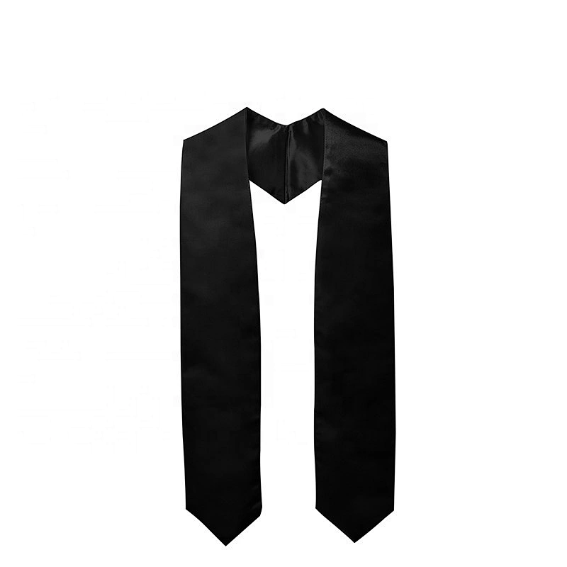 2019 Hot Sell High Quantity Black Plain Graduation Stole