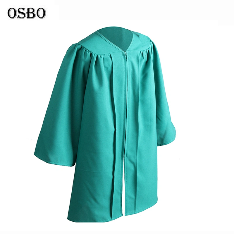 2019 light green wholesale children Cheap graduation gown set with cap