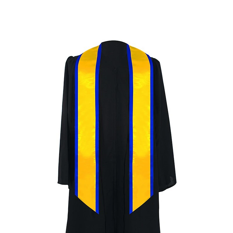 Hot Sell Royal Blue With Golden Graduation Stole and Sash with Trim for Adult