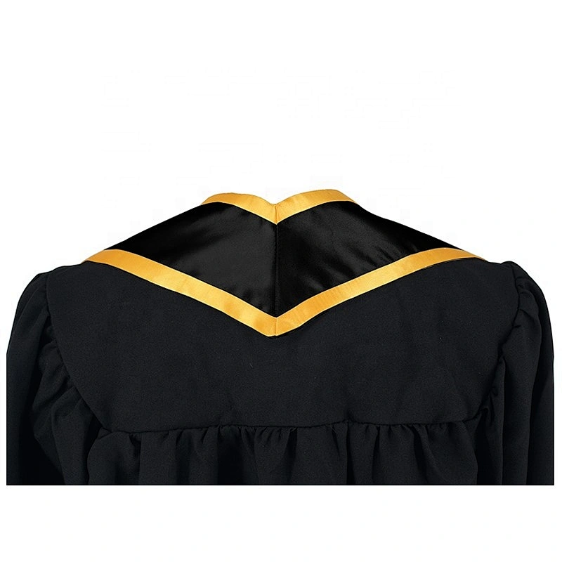 2019 Hot Sell Wholesale High Quantity Golden With Black Graduation Stole and Sash  with Trim