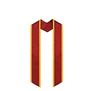 Wholesale High Quantity Golden With Red  Graduation Stole and Sash with Trim for adult