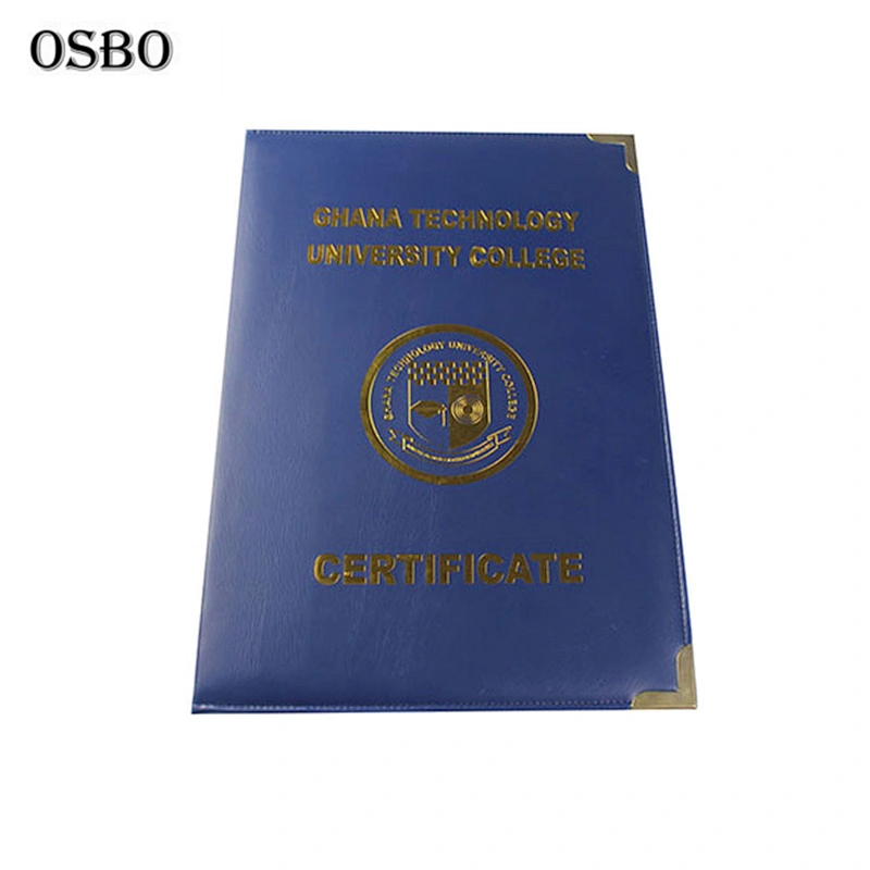 China Supply A4 Pu Leather Graduation Folded Diploma Cover