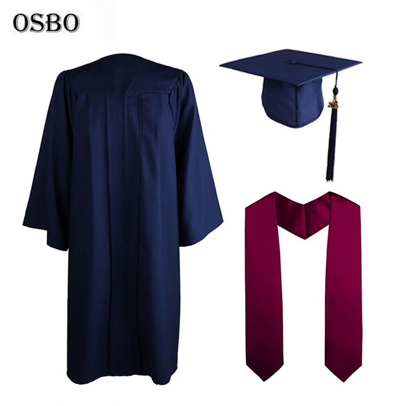 Custom Made Hot Style Custom Wholesale Adult Graduation Gown and Cords