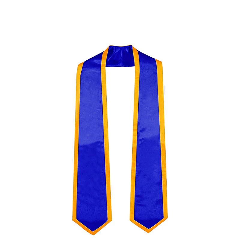 Wholesale High Quantity Golden With Royal Blue Graduation Stole and Sash for adult