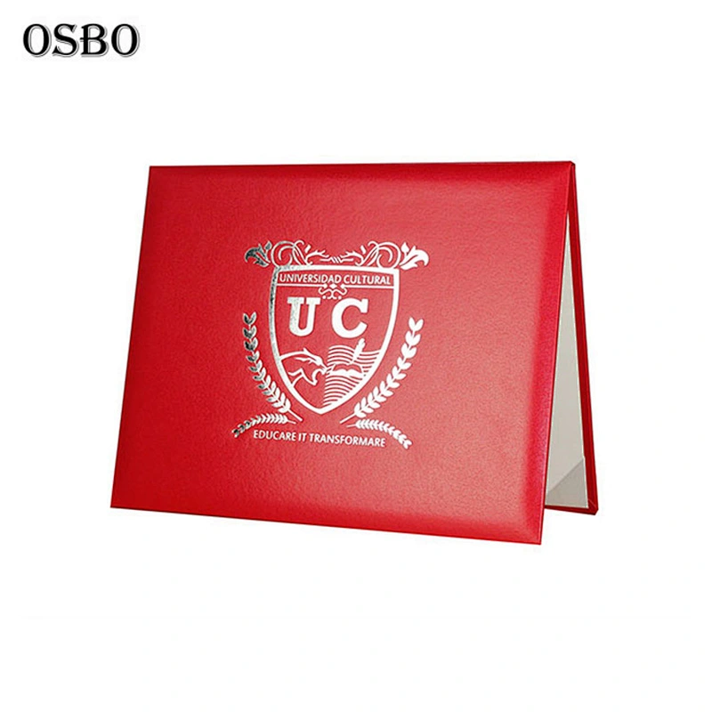 Black Degree Leather A4 Diploma Holder Folder Certificate Cover