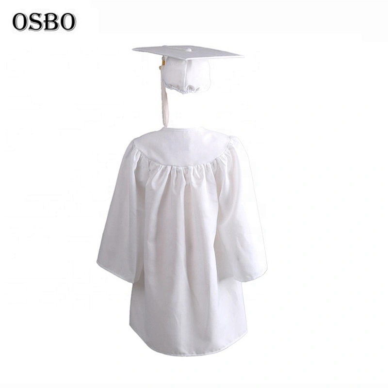 2019  white hot sell children Cheap graduation gown  robe set with cap