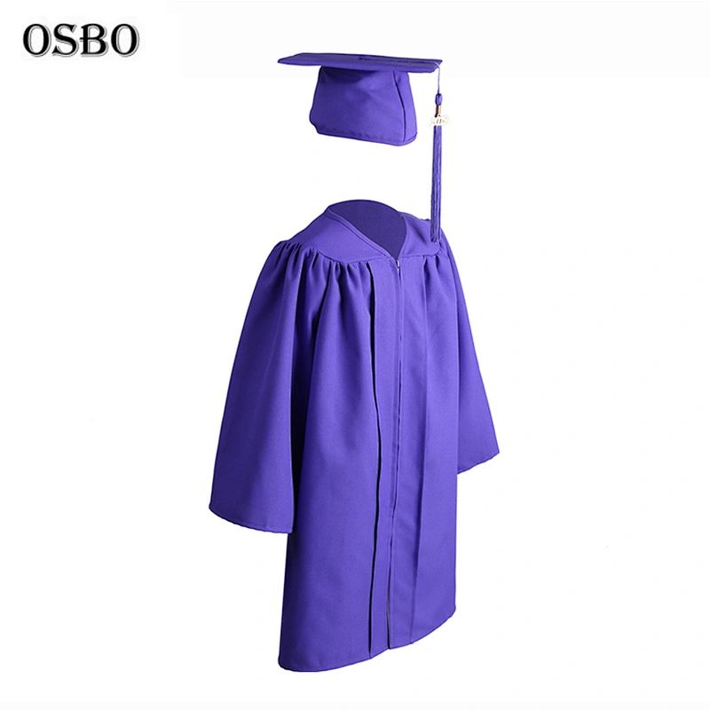 2019 Purple wholesale hot sell children Cheap graduation gown robe  with cap