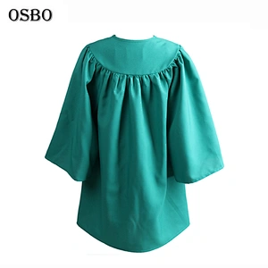 2019 light green wholesale children Cheap graduation gown set with cap