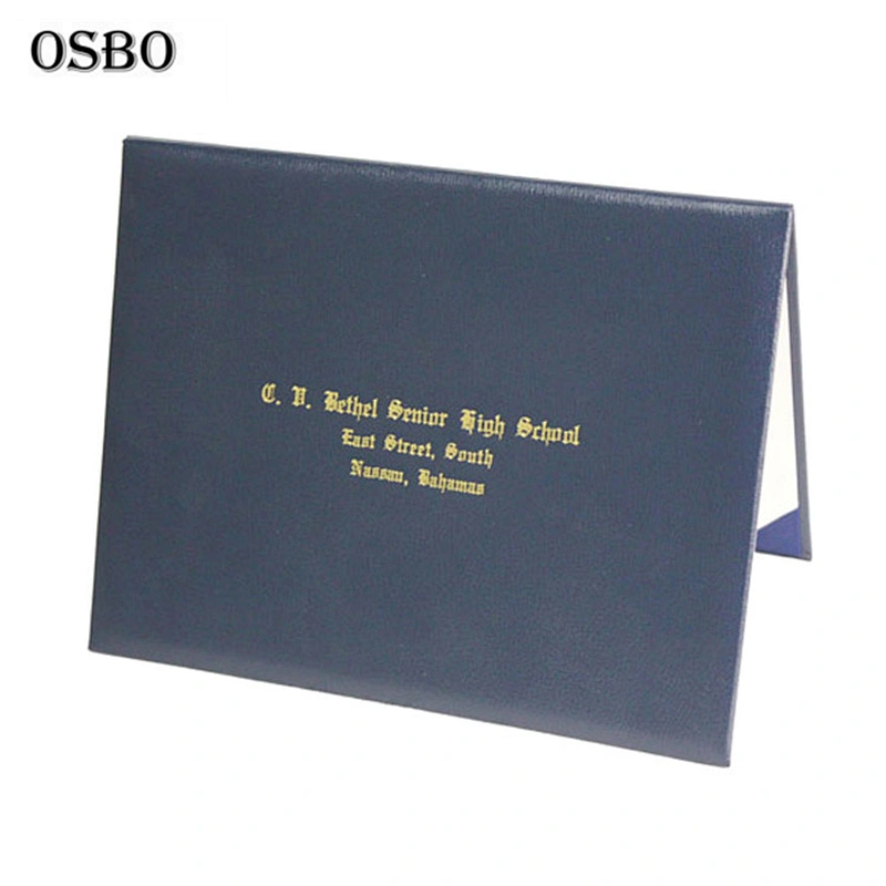 Hot Sell A4 Pu Leather Graduation Imprinted Diploma certificate Cover