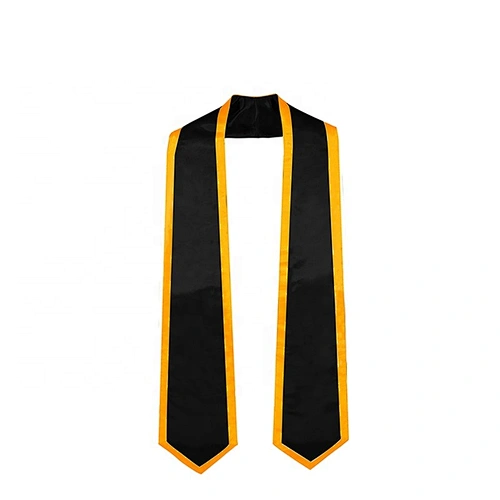 Hot sell Golden With Black Graduation stole and Sash for adult