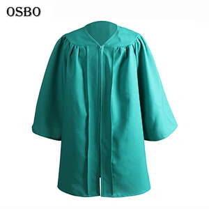 2019 light green wholesale children Cheap graduation gown set with cap