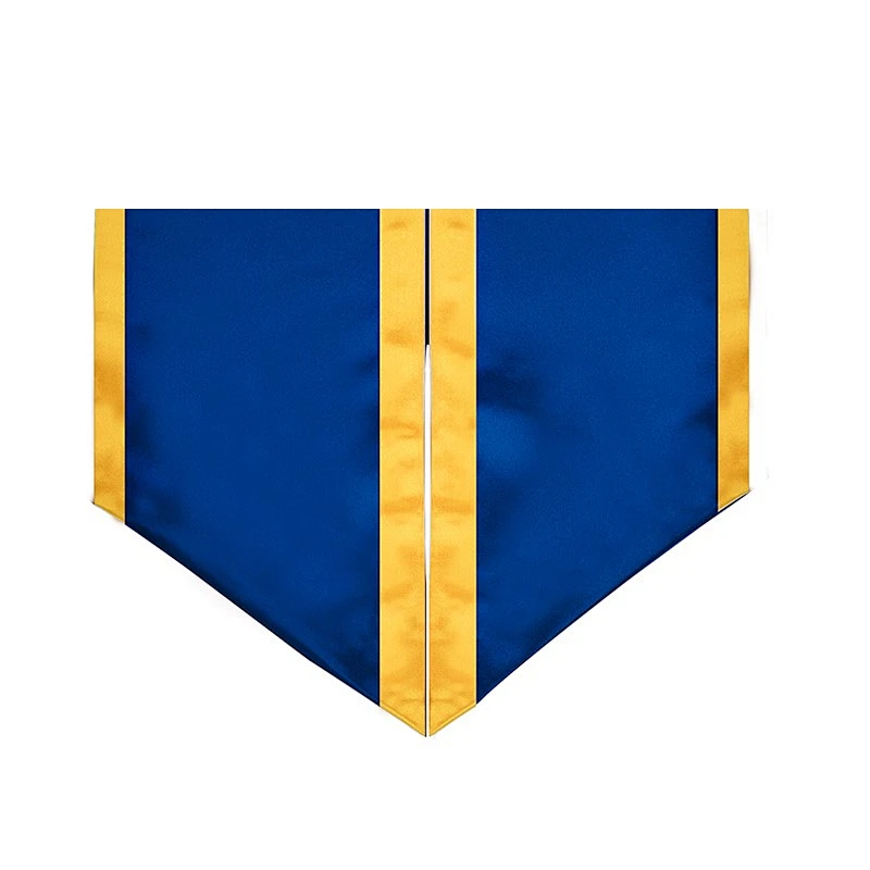 High Quantity Golden With Royal Blue Graduation Stole and Sash with Trim